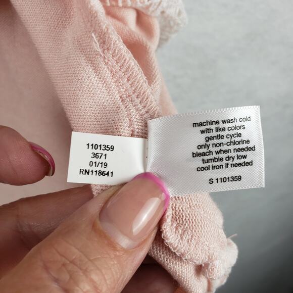 Lane Bryant 18/20 Crochet Lace Trim Blouse Pastel‎ Pink Feminine Fairy Coquette - Picture 9 of 10